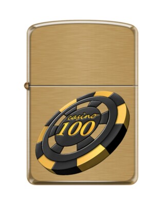 Zippo 82368 casino $100 poker chip gambling 1941b brass Lighter | eBay