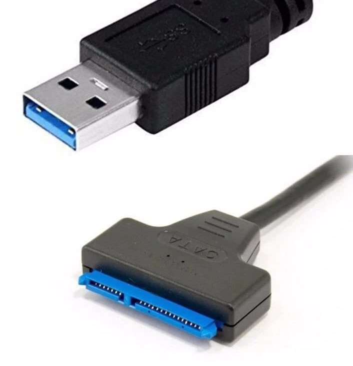 Cable Adaptateur USB 3.0 à SATA 15+ 7 Pin  pour HDD ou SSD 2.5".L/ 23CM - Photo 1/4