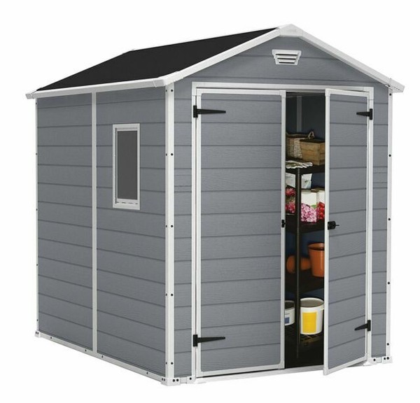 Keter Manor Plastic Garden Shed 6 X 8ft Lockable Double Doors for sale