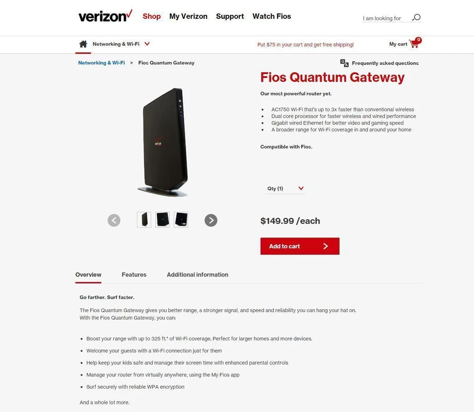 Verizon G1100 Router FiOS-G1100 Dual Band W/AC &Cat 5E With Stand(Fios Firmware) - Image 3 of 4