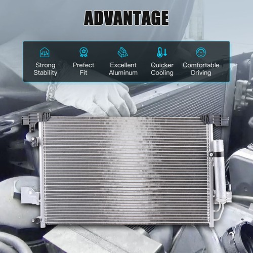 A/C Condenser for 07-13 Mitsubishi Outlander Lancer Aluminum Core Silver Block - Picture 6 of 14