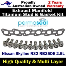 Permaseal Exhaust Manifold Titanium Stud&Gasket Kit For Nissan Skyline R32 2.5L