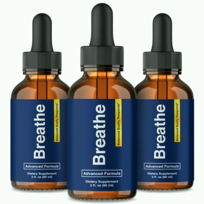Breathe Drops for Lung Cleanse & Detox, Respiratory Support Droppers - 3 Pack