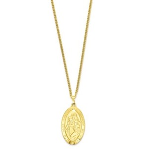 Authentic The St. Christopher Oval A Guardian Talisman In Gold Plating