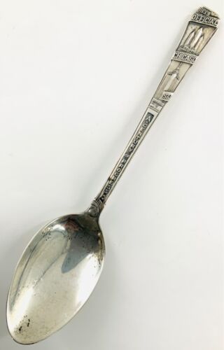 1933 Century of Progress Chicago Sterling Silver Souvenir Spoon - Green Duck Co. - Picture 1 of 7