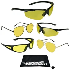 Polarized Yellow Lens Sunglasses Night Time Vision Driving Glasses Motorcycle