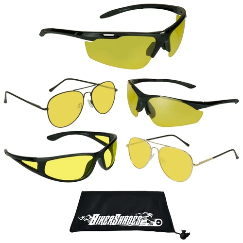 Polarized Yellow Lens Sunglasses Night Time Vision Driving Glasses Motorcycle