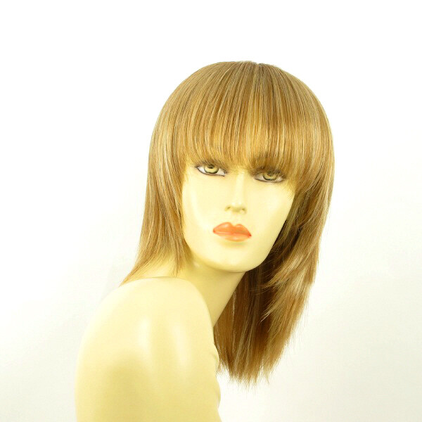 Perruque mi-longue blond cuivré méché parfaite pour illuminer votre style au quotidien