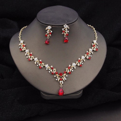 Baroque Tiaras Bridal Jewelry Sets Crown Earrings Necklace Set Wedding Accessory - Picture 13 of 33