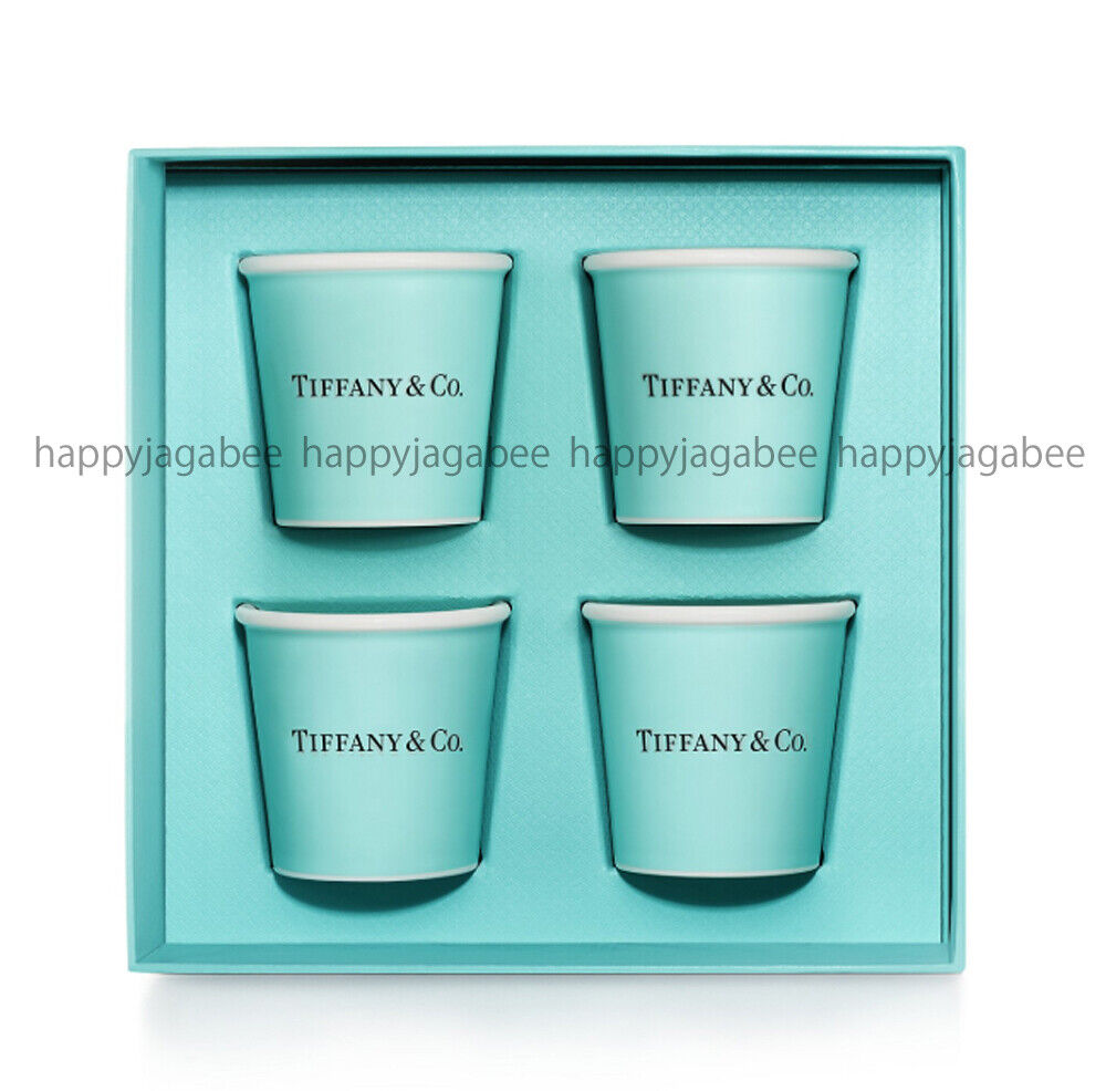 TIFFANY & CO BONE CHINA Espresso Paper Cup set of 4 w/ Box TIFFANY & CO BONE CHINA Espresso Paper Cup set of 4 w/ Box