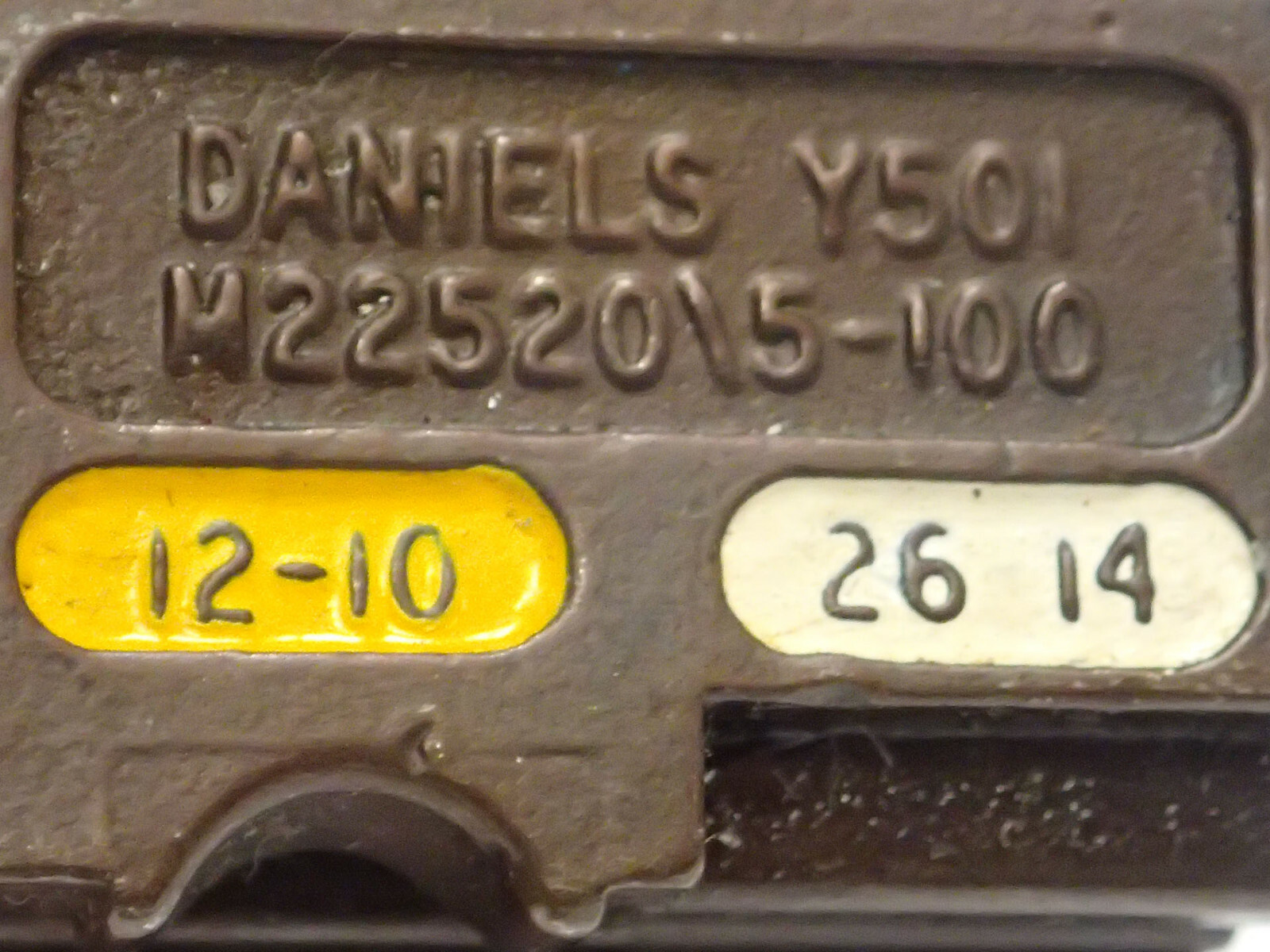 DANIELS M22520/5-100 CRIMP DIE SET 12-10, 26 14, Y501 | eBay