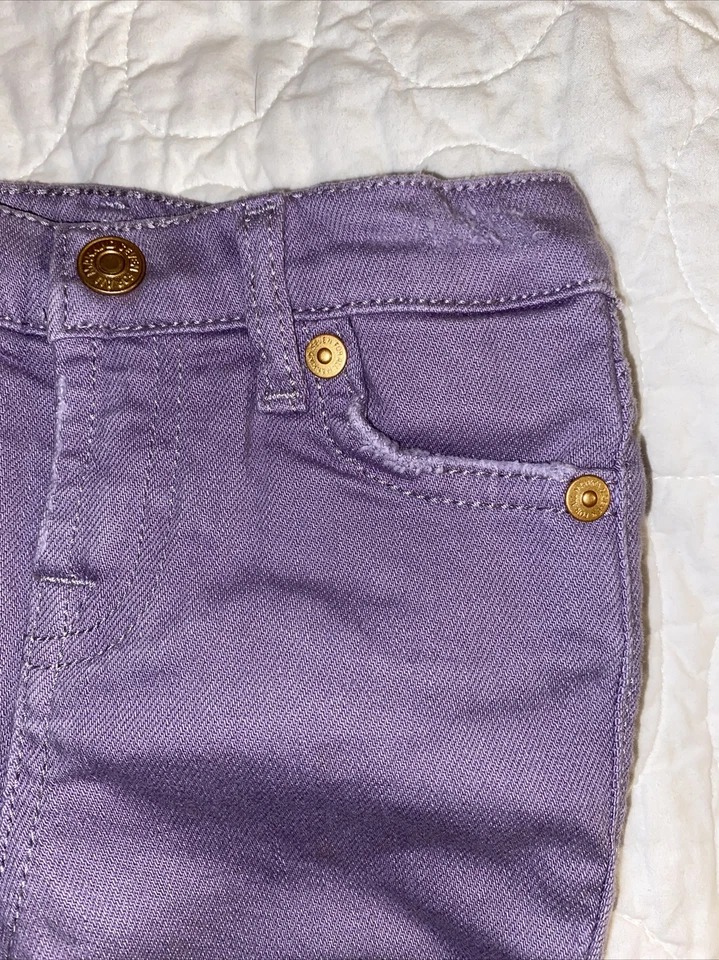 Pantalones de mezclilla ajustados de novio 7 For All Mankind para bebés niñas talla 18 Mos💕Lila Josefina Foto 3 de 4