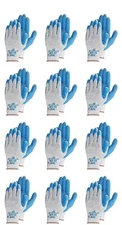 Showa Atlas 300 FIT Rubber Palm Coating work Gloves 12 Pairs Blue Size 9 Large