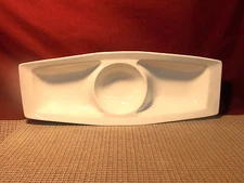 American Atelier Dinnerware All White 3 Part Chip and Dip Server 16 1/4" x 6 1/8