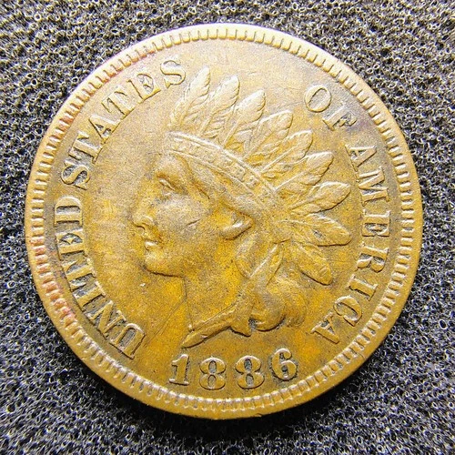 1886 Indian Head Cent 1C - Type 1 - Philadelphia - Surv. Pop 4,000 - VF-XF Cond.