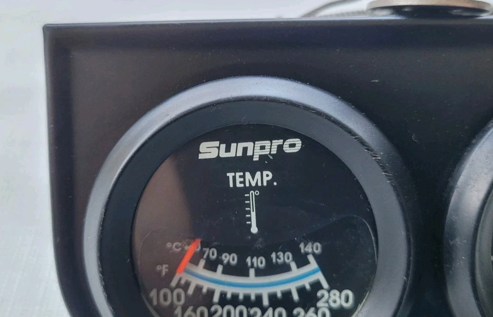 Juego de amplificadores de temperatura de triple calibre Sunpro de colección presión de aceite Hot Rod Muscle Car  Foto 4 de 4