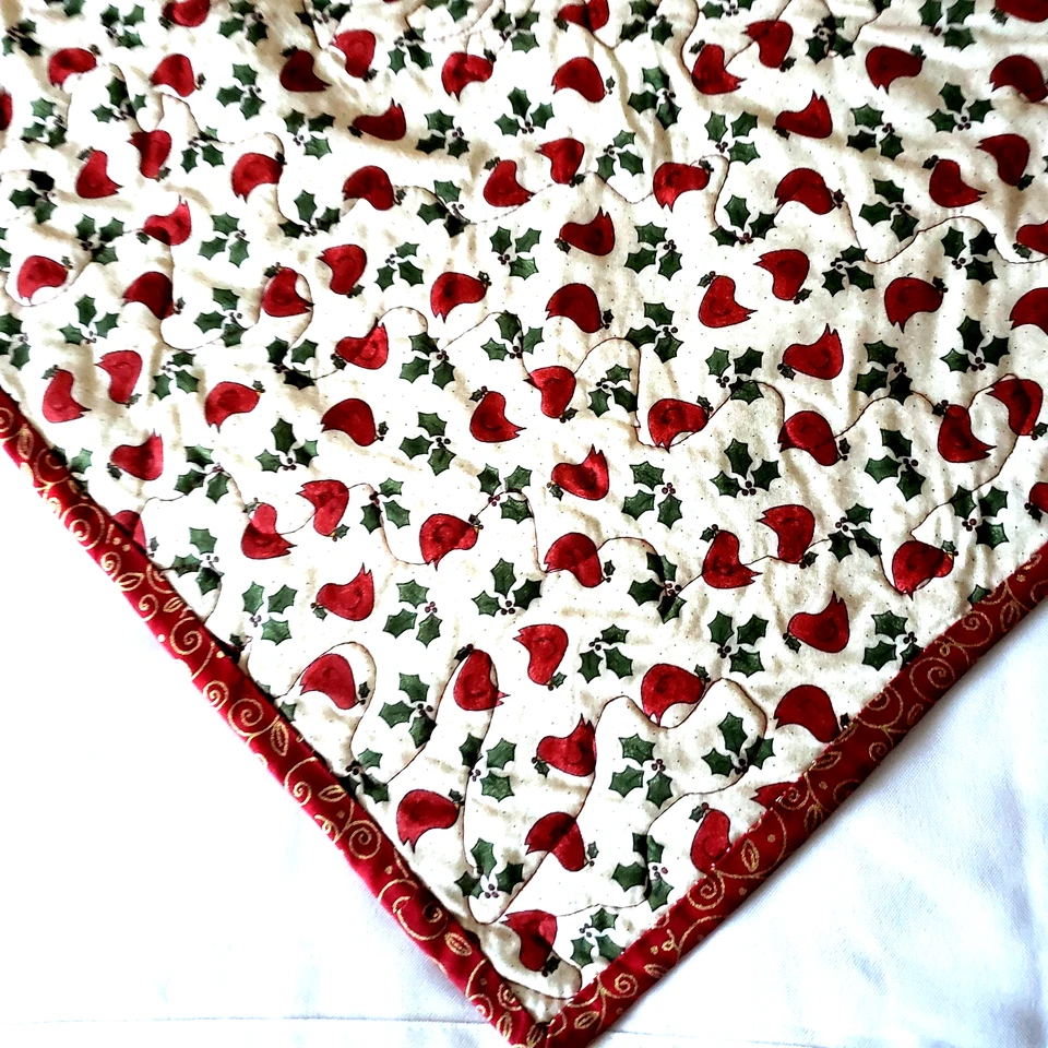 Handmade Christmas Table Runner Quilted Patchwork Reversible 57" X 19" - Image 4 of 4