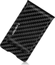 Real Carbon Fiber Money Clip for Men, Minimalist Holder Mattle Black 