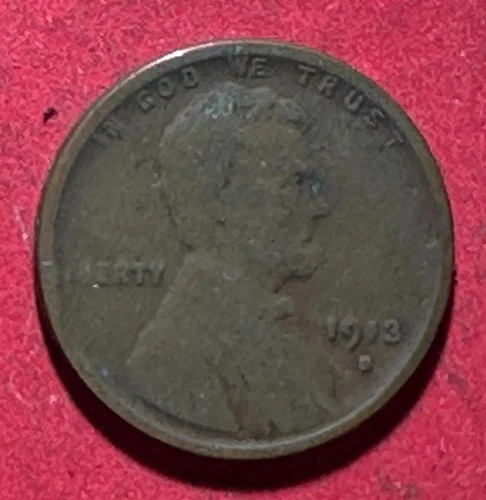 1913S US LINCOLN Cent! "San Francisco" Mint! Lower Mintage! VG! Old US Coin!