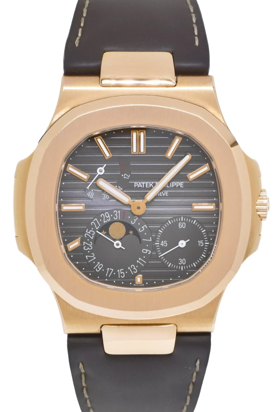 Patek Philippe — Patek Philippe Nautilus 5712 Complication 18k Rose Gold Watch B/P '12 5712R-001
