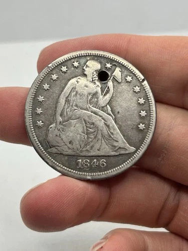 1846 Seated Liberty Dollar - Looks Fine Details - Rare Better Date Piece***