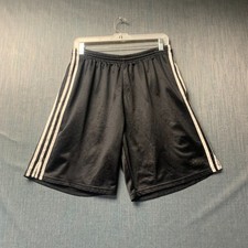 Adidas Men  s Shorts Size M Black 3-Stripe Mesh Athletic Workout Gym Training