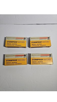 UCO Stormproof Matches 4 Pack 100 Ct. Total 15 Sec Burn Windproof Waterproof