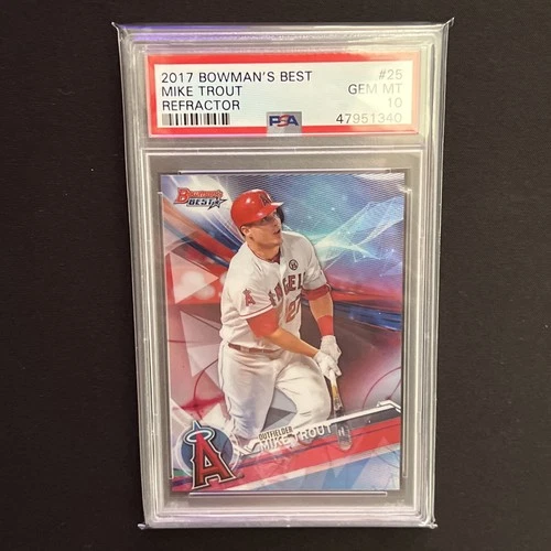 2017 Bowman Best REFRACTOR Angels MIKE TROUT Baseball Card PSA 10 GEM MINT MVP