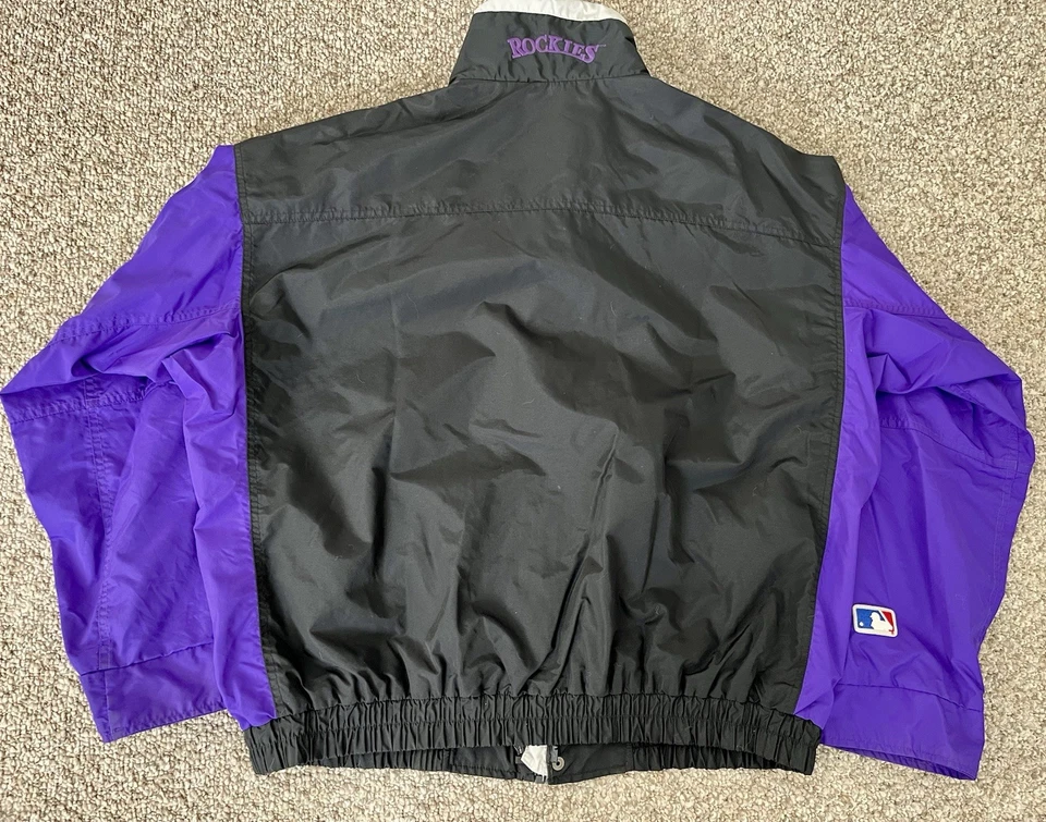 ВИНТАЖНЫЙ 90-х Colorado Rockies ветровка Columbia куртка фиолетовый черный XL 31 x 27 - Изображение 3 из 3
