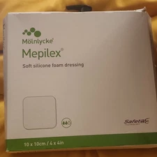 Molnlycke Mepilex Soft Silicone Foam Dressing 10x10cm 4x4in 5pcs Sterile