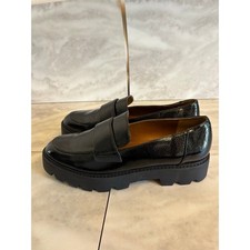 Franco Sarto Brindy Platform Loafers Women's Size 11 Black Chunky Lug Sole