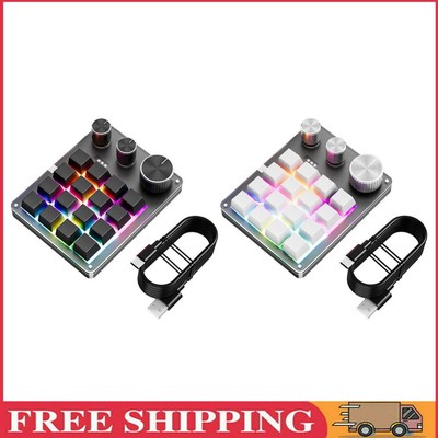 16 Keys 3 Knobs Macro Pad Type-C Wired Mini Keypad Wireless Keyboard for Gaming