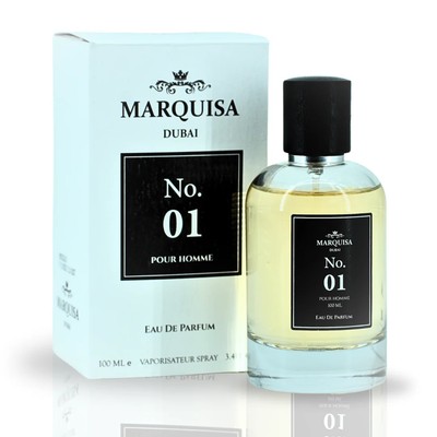 NO. 01 Pour Homme EDP Spray 100ML (3.4OZ) By Marquisa Dubai | Long Lasting & Lux