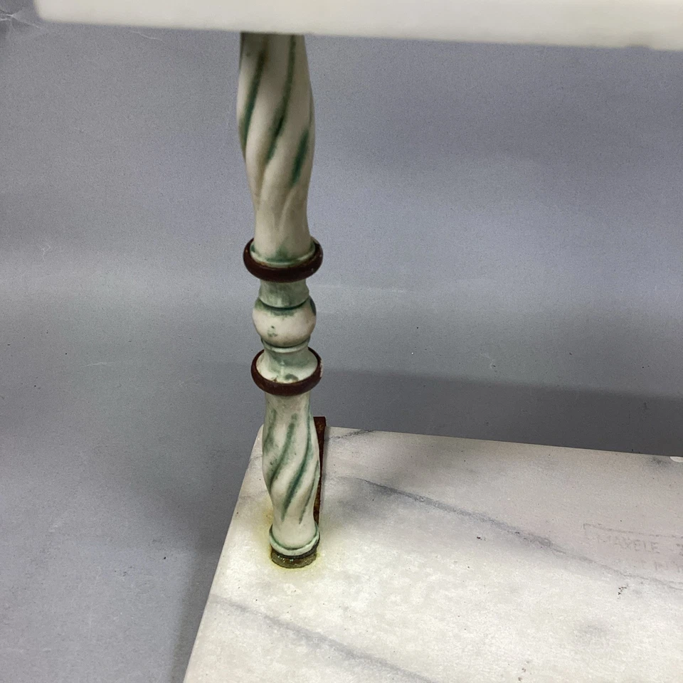 "Estantes base de mármol con columnas retorcidas verdes blancas - Hecho en Italia - 14,9""" Foto 3 de 4