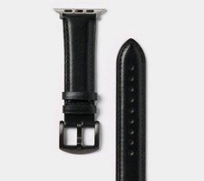 Heyday Black Faux Leather Watch Band For Apple Watch 38-41mm