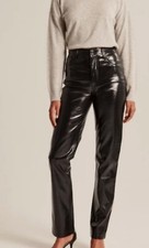 Abercrombie  Fitch vegan Leather Ultra high rise pants Sz 31 women  s 12 NWT