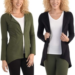 Fruit Of The Loom Seek No Further Women's Long Sleeve Ponte Cardigan Sweater - Click1Get2 Price Drop