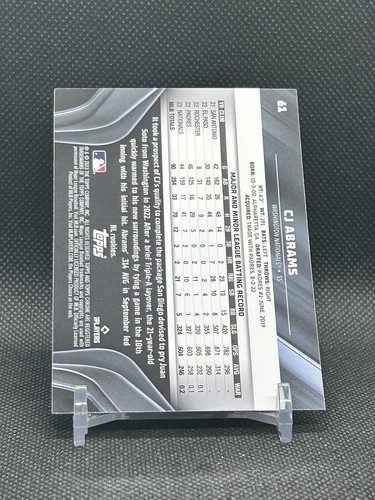 2023 Topps Chrome Black CJ Abrams #61 Nationals - Picture 2 of 2
