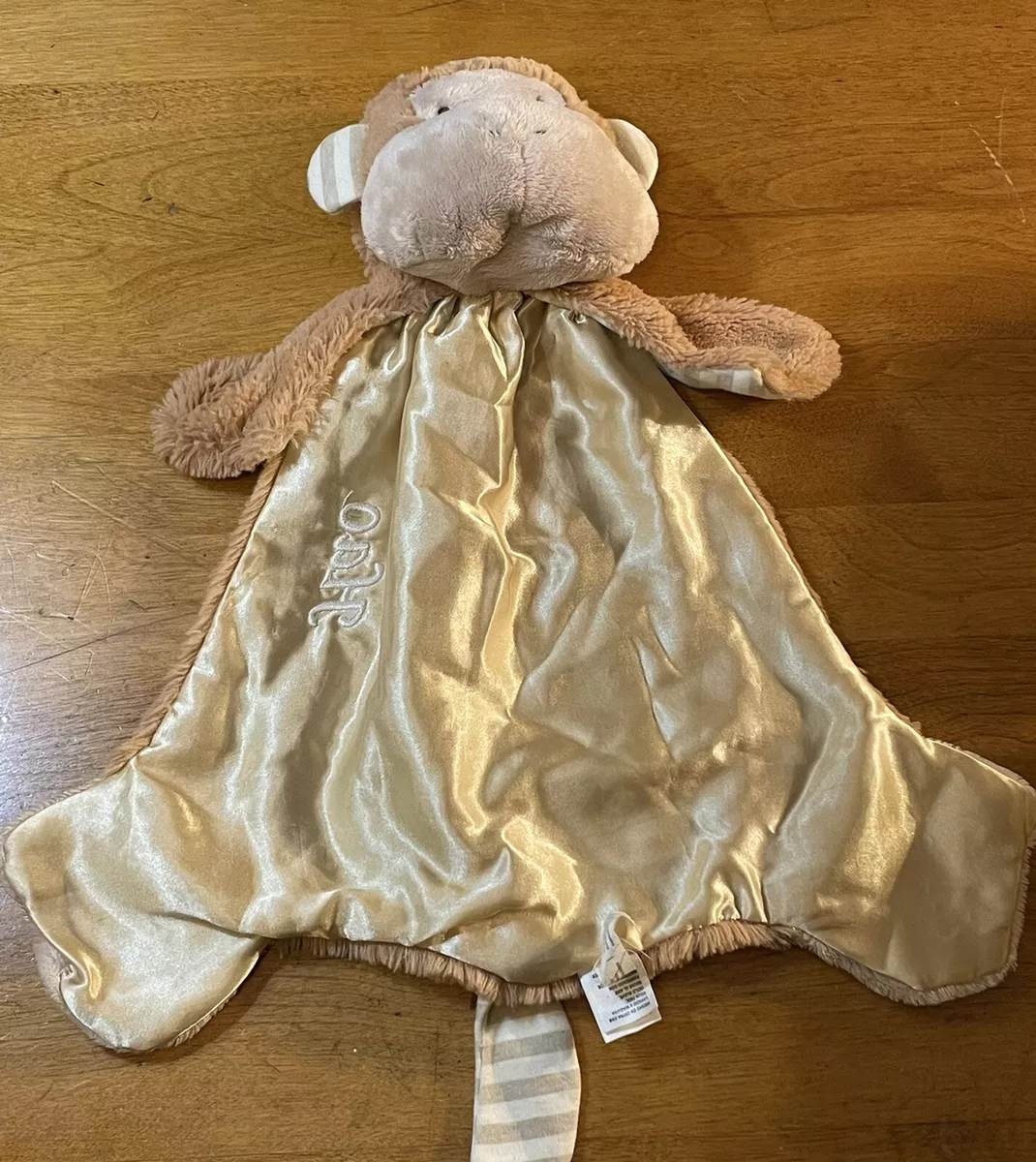 GUND Huggybuddy Brown Tan Satin Monkey Lovey Plush Baby Security Toy