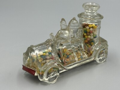 1920s FIRE ENGINE Large Boiler GLASS CANDY CONTAINER Antique A&E 220