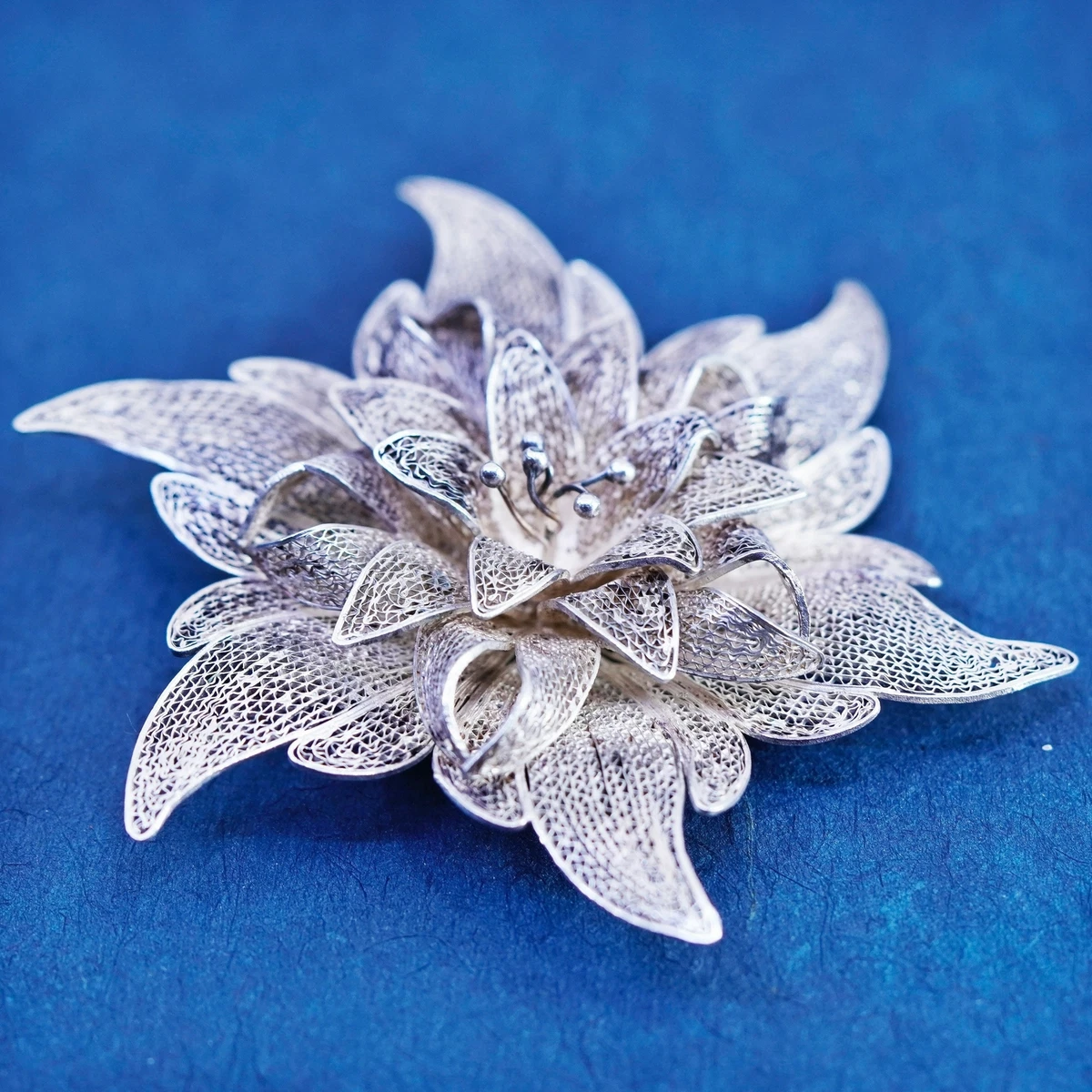 Silver filigree deals brooch