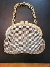 Vintage Alumesh Whiting Davis Ivory Mesh and Celluloid Evening Bag Purse