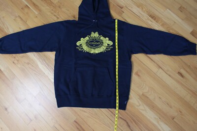 Supreme Love Or Hate Hooded Sweatshirt FW18 Navy Blue Size Large