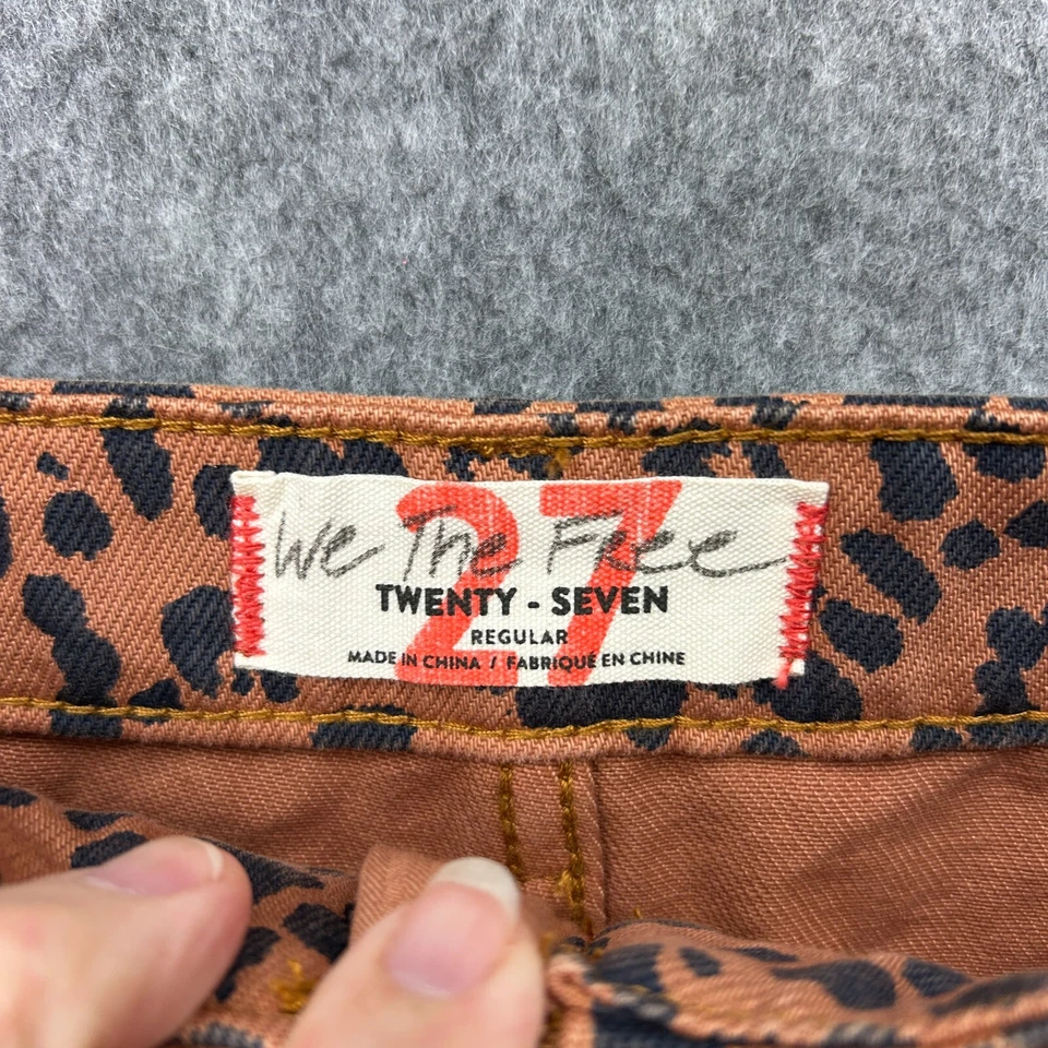 Free People We The Free Zip It Up Mini Skirt Women's Sz 27 Raw Hem Leopard Print - Image 3 of 4