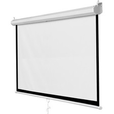Manual Pull Down Projector Screen 84" X 84" 1:1 Format HD Home Theater