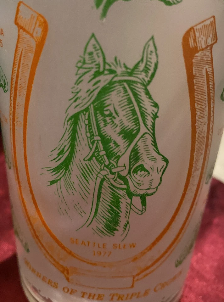 VINTAGE 1978 Belmont Stakes  SEATTLE SLEW  Barware Frosted Julep Glass 12 oz. - Image 2 of 4