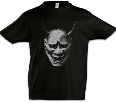 Hannya Mask I Kinder Jungen T-Shirt Samurai Japan Japanische Theater Maske Tengu