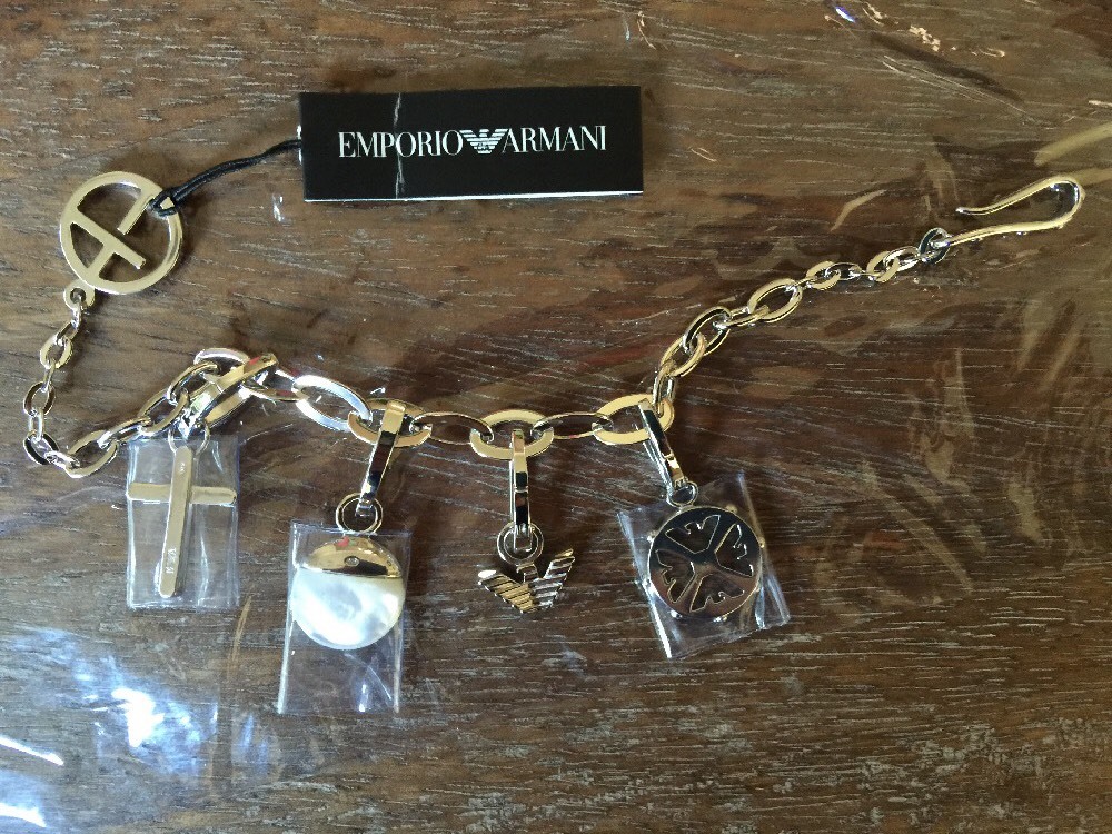 Emporio Armani Sterling Silver 4 Charm Bracelet EG2245040