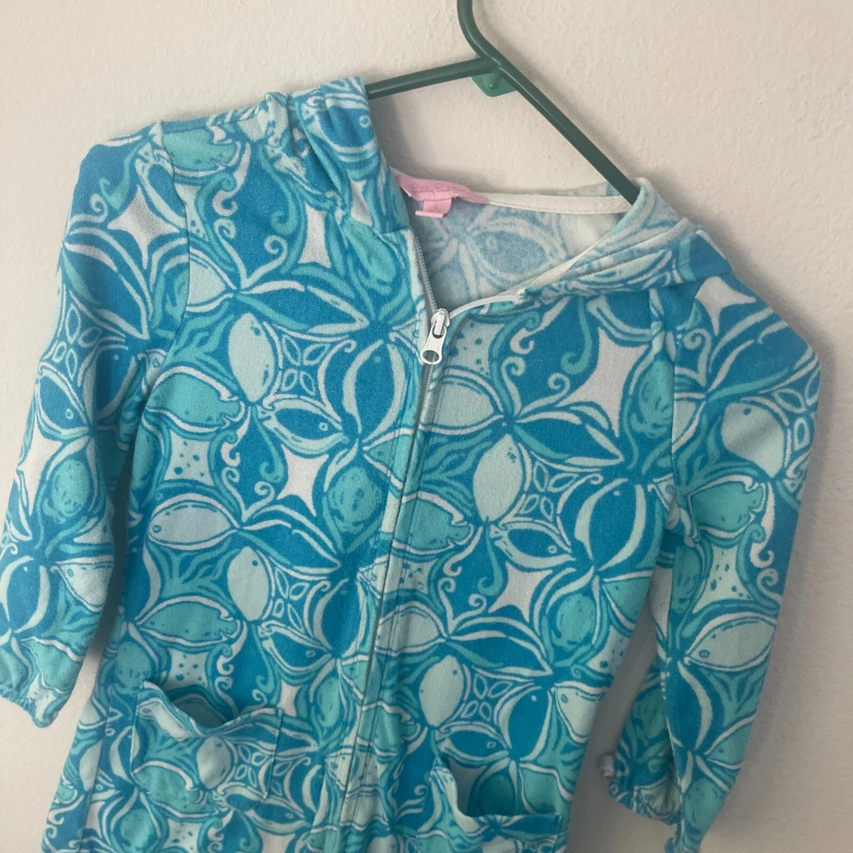 Pullover toalla con capucha Lilly Pulitzer 8-10 talla L para niños algodón preppy costero Foto 3 de 4