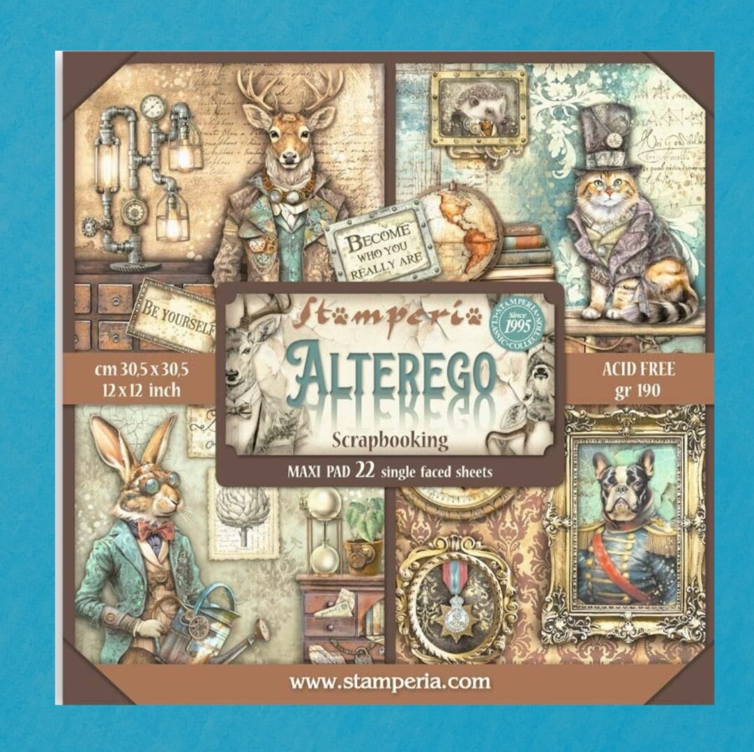 ALTEREGO  SBBXLB18  12""x12"" MAXI PAPER PAD  STAMPERIA   22 Single faced sheets